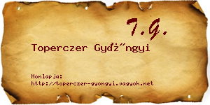 Toperczer Gyöngyi névjegykártya
