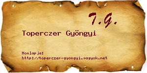 Toperczer Gyöngyi névjegykártya